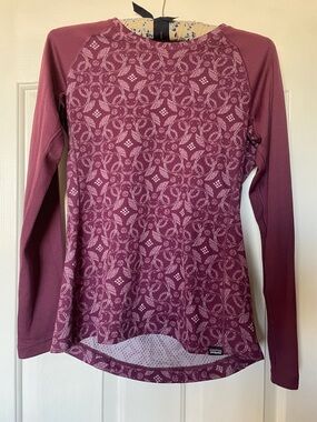 Patagonia Women's Plum Long-Sleeve Performance Top with Patterned Front